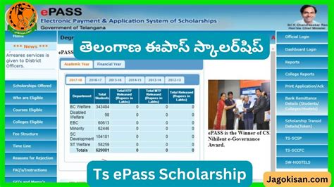 telanganaepass cgg gov in scholarship.